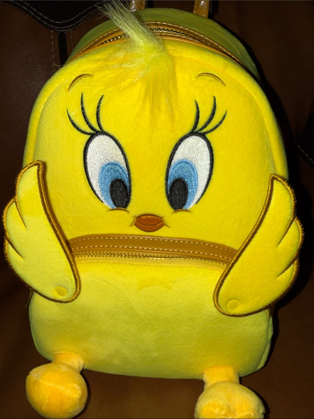 Loungefly Yellow Tweety Plush Mini Backpack with Blue Eye Details